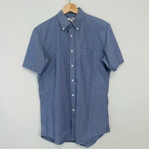 Uniqlo Blue Striped Casual Short Sleeve Oxford Button Up M